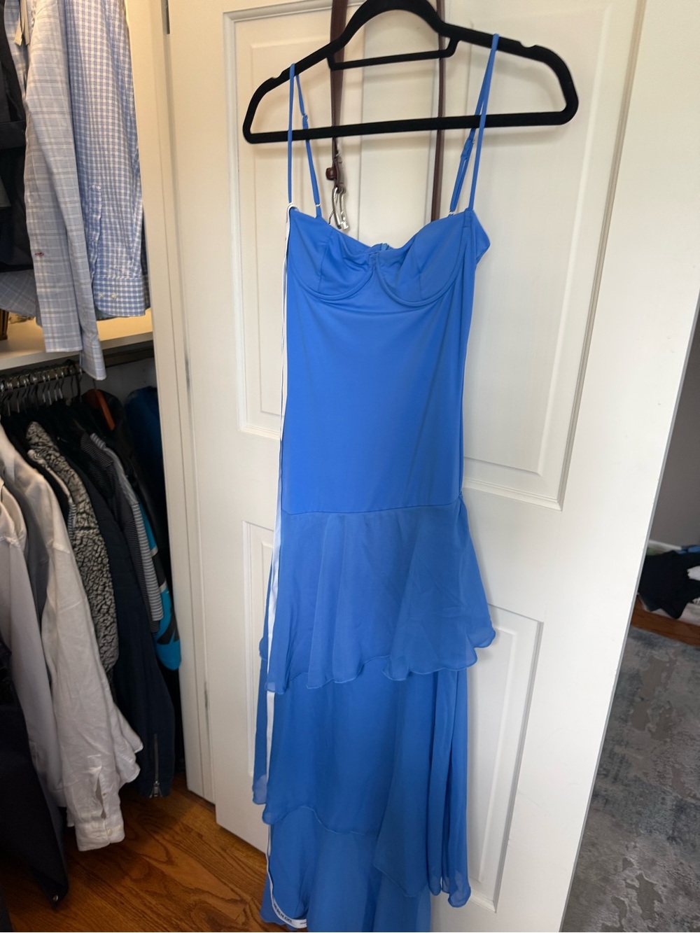 Lucy in the Sky Blue Tiered Chiffon Maxi Dress